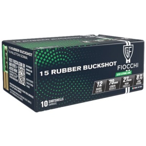 FIOCCHI RUBBER BUCK 12GA 2.75" - 15-PELLET 10RD 25BX/CS