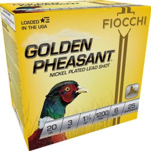 FIOCCHI GOLDEN PHEASANT 20GA - 3" 1-1/4OZ #6 25RD 10BX/CS