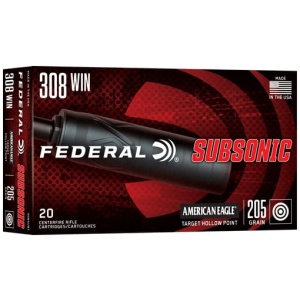 FEDERAL 308 WIN 205GR - HP SUBSONIC 20RD 10BX/CS