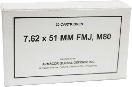 ARMSCOR 7.62X51 M80 147GR FMJ - 20RD 10BX/CS