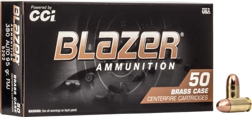 CCI BLAZER BRASS 380 ACP - 95GR FMJ 50RD 20BX/CS