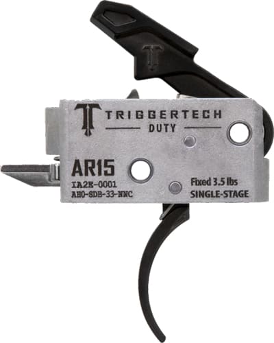 TRIGGERTECH AR-15 SINGLE STAGE - BLACK DUTY CURVED 3.5LB