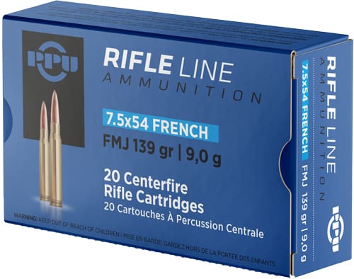 PPU 7.5X54 FRENCH MAUSER 139GR - FMJ 20RD 10BX/CS