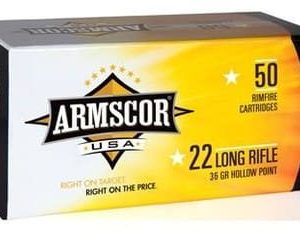 Armscor 22 LR Ammunition ARM50015PH 36 Grain Plated Hollow Point 50 Rounds