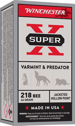 WINCHESTER SUPER-X 218 BEE - 46GR JHP 50RD 10BX/CS