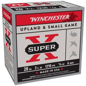 WINCHESTER SUPER-X 20GA 2.75" - 7/8OZ #6 1210FPS 250RD CASE