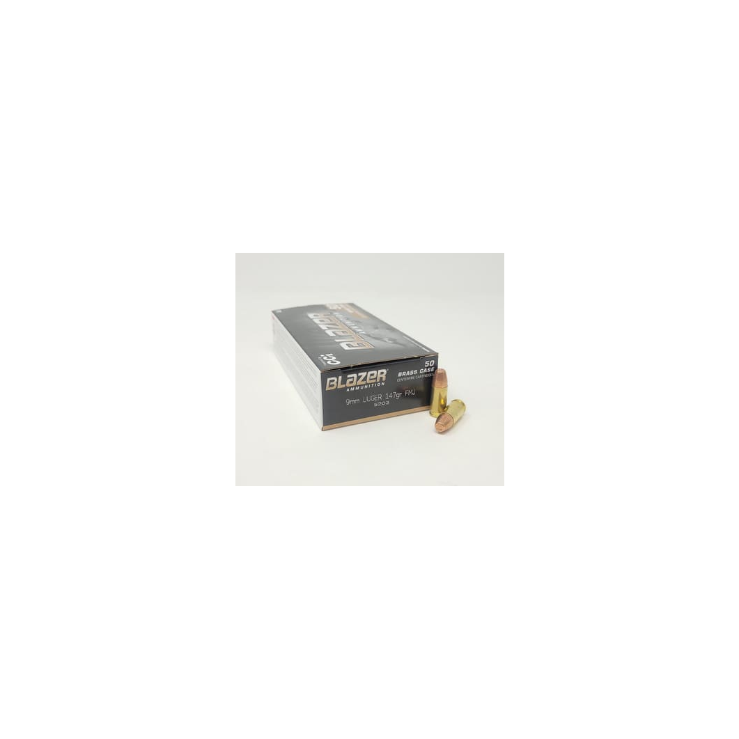 CCI 9mm Ammunition Blazer Brass 5203 147 Grain Full Metal Jacket 50 Rounds - Image 2