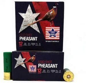 Stars and Stripes 12 Gauge Pheasant CP33504 2-3/4" #4 Shot 1-1/4oz 1300FPS 250 Rounds