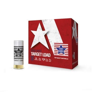 Stars and Stripes 12 Gauge Ammunition Target Loads CT12475 2-3/4          7.5 Shot 7/8oz 1250fps Case of 250 Rounds
