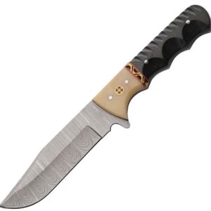 SZCO RITE EDGE 4.5" MICARTA - BONE BOLSTER W/LEATHER SHEATH