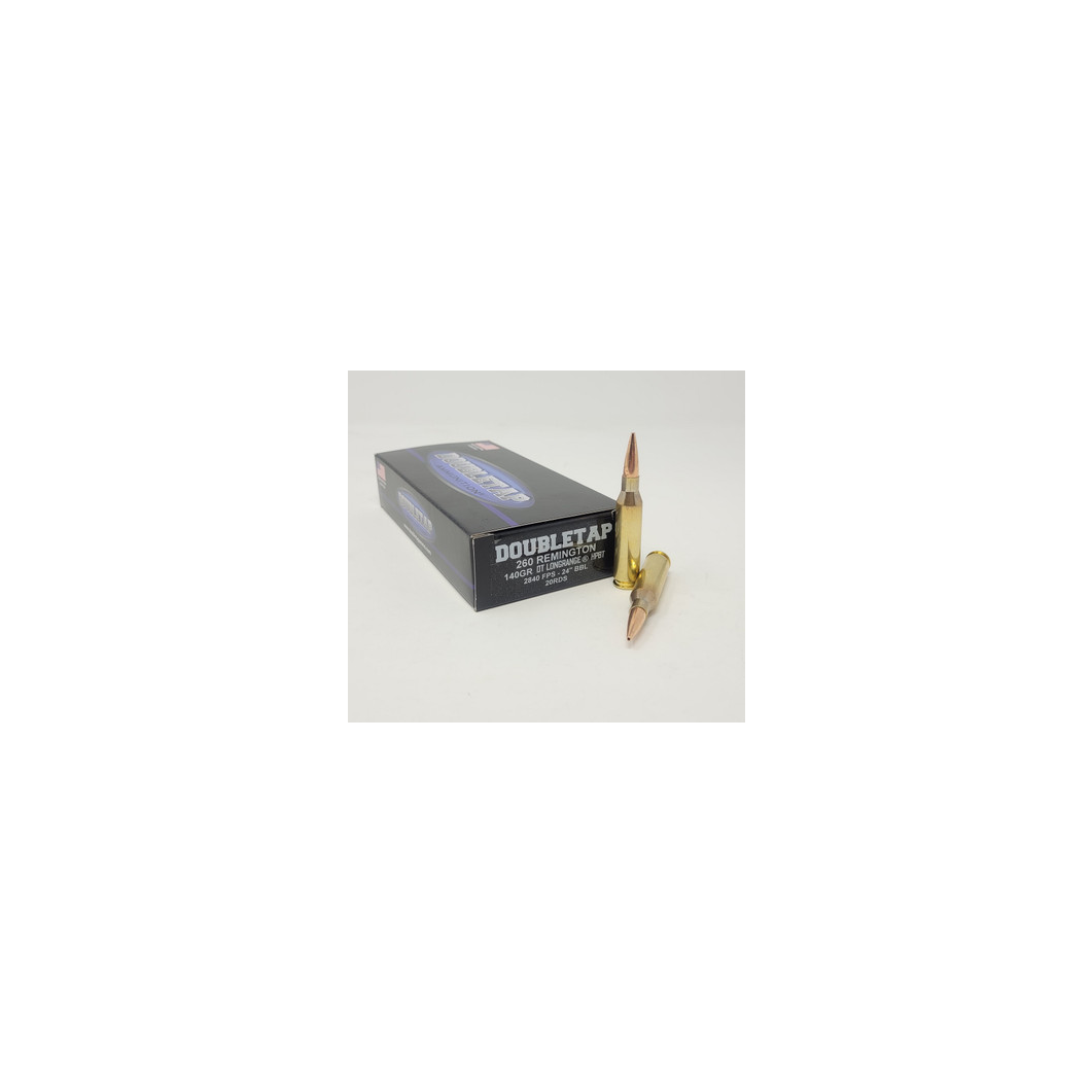 DoubleTap 260 Rem Ammunition 260R140LR 140 Grain Hollow Point Boat Tail 20 Rounds - Image 2