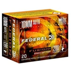 Federal Fusion 10mm Auto Ammunition F10FS1 200 Grain Bonded Soft Point 20 Rounds