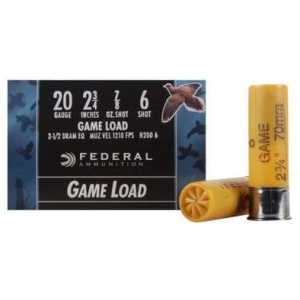 Federal 20 Gauge H2006 Game-Shok Game Load Ammunition 2-3/4" 7/8 oz #6 Shot 250 rounds