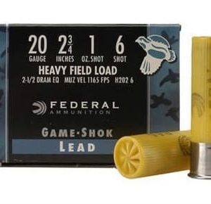 Federal 20 Gauge H2026 Game-Shok Heavy Field Load Ammunition 2-3/4" 1 oz #6 Shot 250 rounds