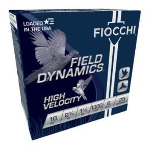 Fiocchi 16 Gauge Ammunition FI16HV6 High Velocity 2-3/4" #6 1-1/8oz 1300 fps 250 Rounds