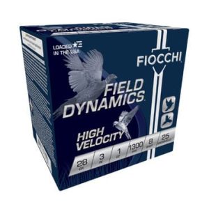 Fiocchi 28 Gauge Ammunition FI283HV5 3" #8 Chilled Lead Shot 1 oz 1300 fps 250 Rounds