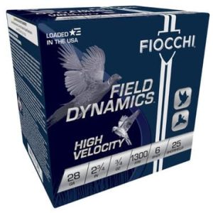 Fiocchi 28 Gauge Ammunition FI28HV6CASE 2-3/4" #6 Chilled Lead Shot 3/4 oz 1300 fps 250 Rounds