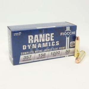 Fiocchi 357 Magnum Ammunition FI357GCMJ 158 Grain Full Metal Jacket Flat Point 50 rounds