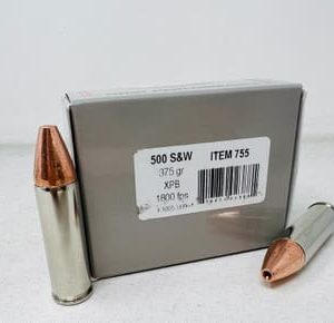 Underwood 500 S&W Magnum Ammunition UW755 375 Grain XPB Solid Copper Hollow Point 20 Rounds