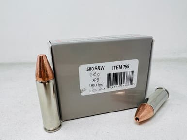 Underwood 500 S&W Magnum Ammunition UW755 375 Grain XPB Solid Copper Hollow Point 20 Rounds