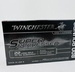 Winchester 22LR Ammunition Super Suppressed SUP22LRB 45 Grain Subsonic Copper Plated Round Nose Brick of 800 Rounds