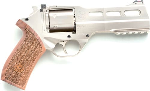 CHIAPPA RHINO 50DS 357MAG - 5" ADJ. SIGHT CHROME/WALNUT.