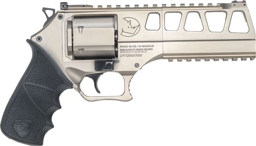 CHIAPPA RHINO 60 DS 44MAG - 6" ADJ. SIGHT WHITE NICKEL
