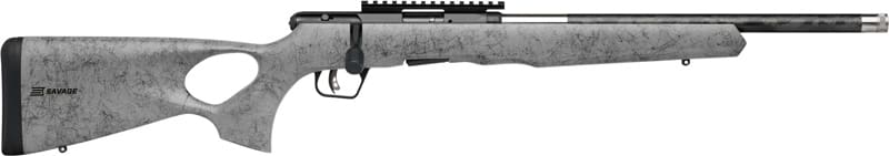 SAVAGE B17 17HMR TIMBERLITE - THUMBHOLE 18" CF 10RD GRY WOOD