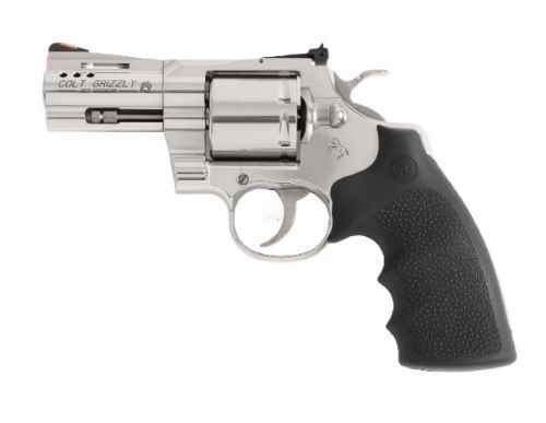 COLT GRIZZLY 357MAG 3" 6RD - POLISHED STAINLESS HOGUE GRIPS