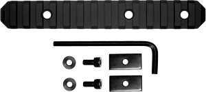 GROVTEC RAIL SECTION STOCK AR - 6" 15 SLOT ALUMINUM BLACK