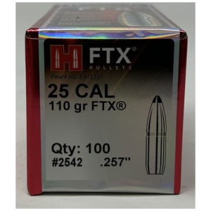 Hornady 25 Cal (.257 Dia) Reloading Bullets H2542 110 Grain FTX 100 Pieces