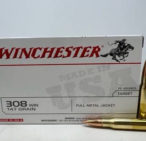 Winchester 308 Win Ammunition USA3081 147 Grain Full Metal Jacket 20 Rounds