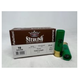 Sterling 16 Gauge Ammunition STRLG16GBUCK #1 Buckshot 2-3/4" 1oz 1295fps 10 Rounds