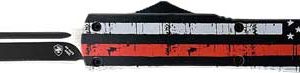 TEMPLAR KNIFE SLIM OTF BACK - THE RED 3.1" BLK DROP POINT