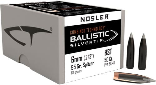 NOSLER BULLETS 6MM .243 - 95GR BALLISTIC SILVER TIP 50CT - Image 2