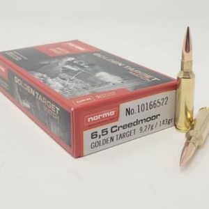 Norma 6.5mm Creedmoor Ammunition NORMA10166522 143 Grain Golden Target Hollow Point 20 Rounds