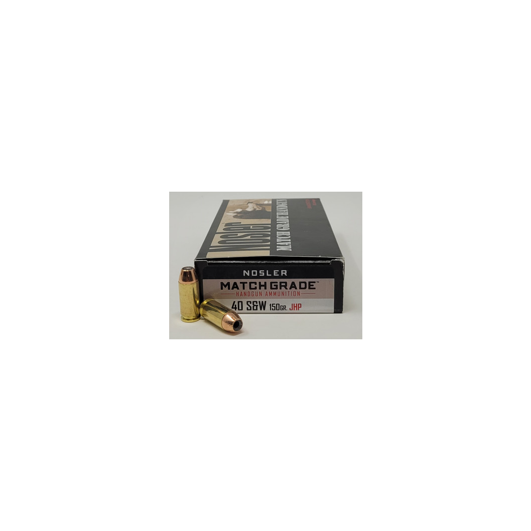 Nosler Match Grade 40 S&W Ammunition NOS51181 150 Grain Jacketed Hollow Point 50 Rounds - Image 2