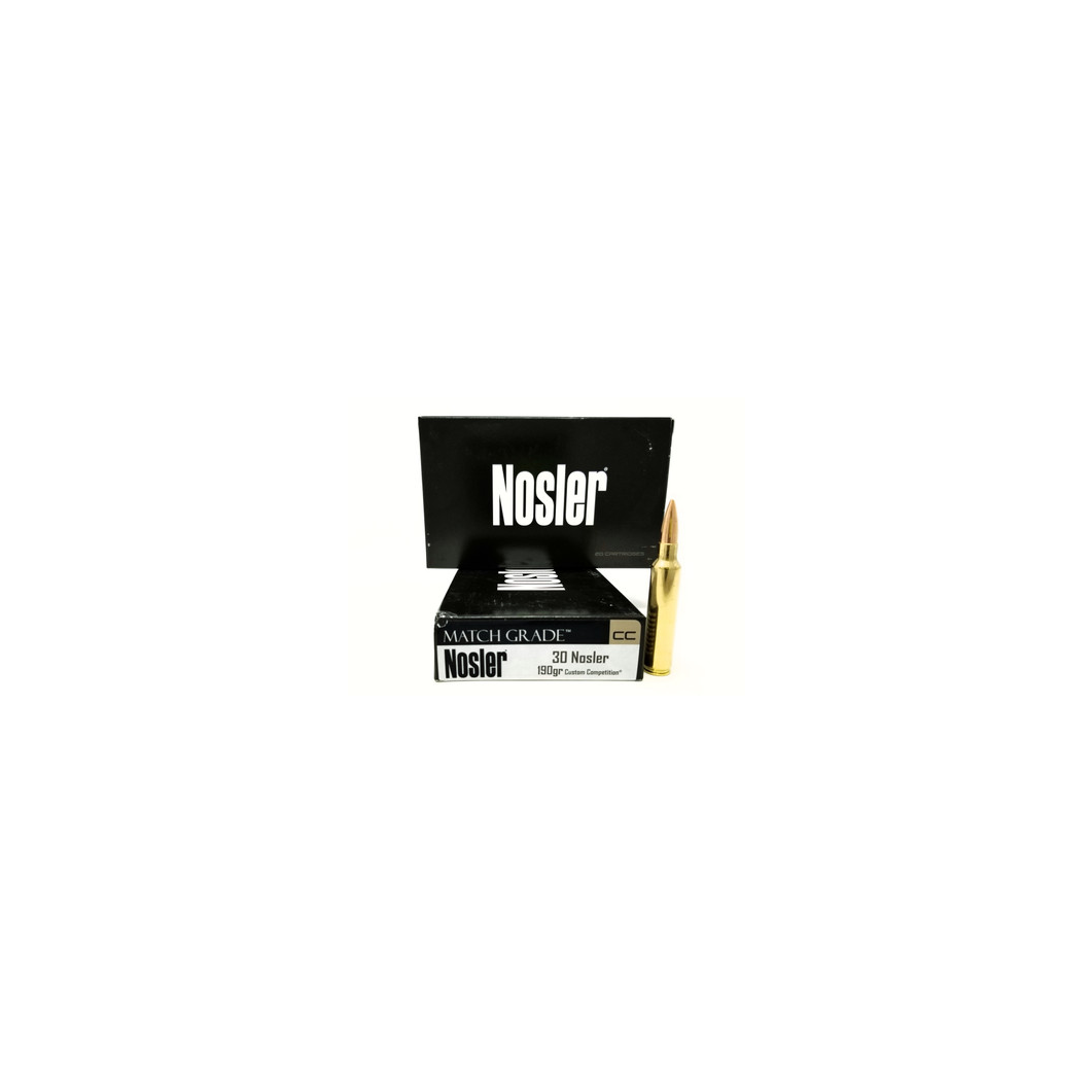 Nosler 30 Nosler Ammunition Match Grade 60029 190 Grain Custom Competition 20 Rounds - Image 2