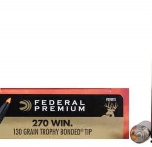 Federal 270 Win Ammunition Vital-Shok P270TT1 130 Grain Trophy Bonded Tip 20 rounds