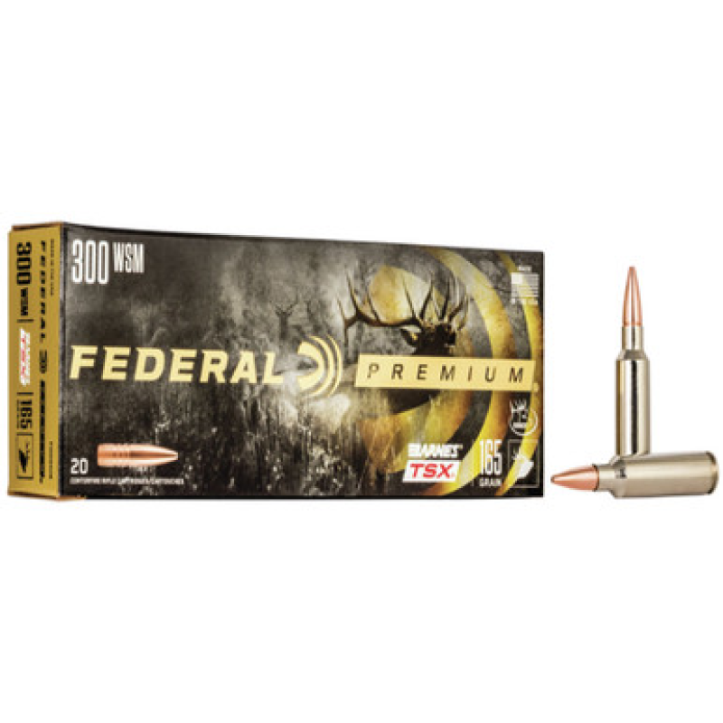 Federal 300 Win Short Mag Ammunition P300WSMG 165 Grain Barnes Triple-Shock X Hollow Point 20 Rounds