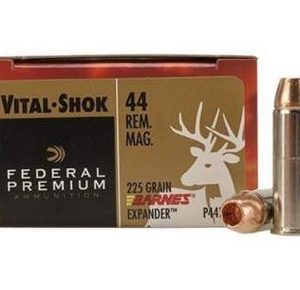Federal 44 Magnum Ammunition Vital-Shok P44XB1 225 Grain Barnes XPB Hollow Point Lead-Free 20 rounds