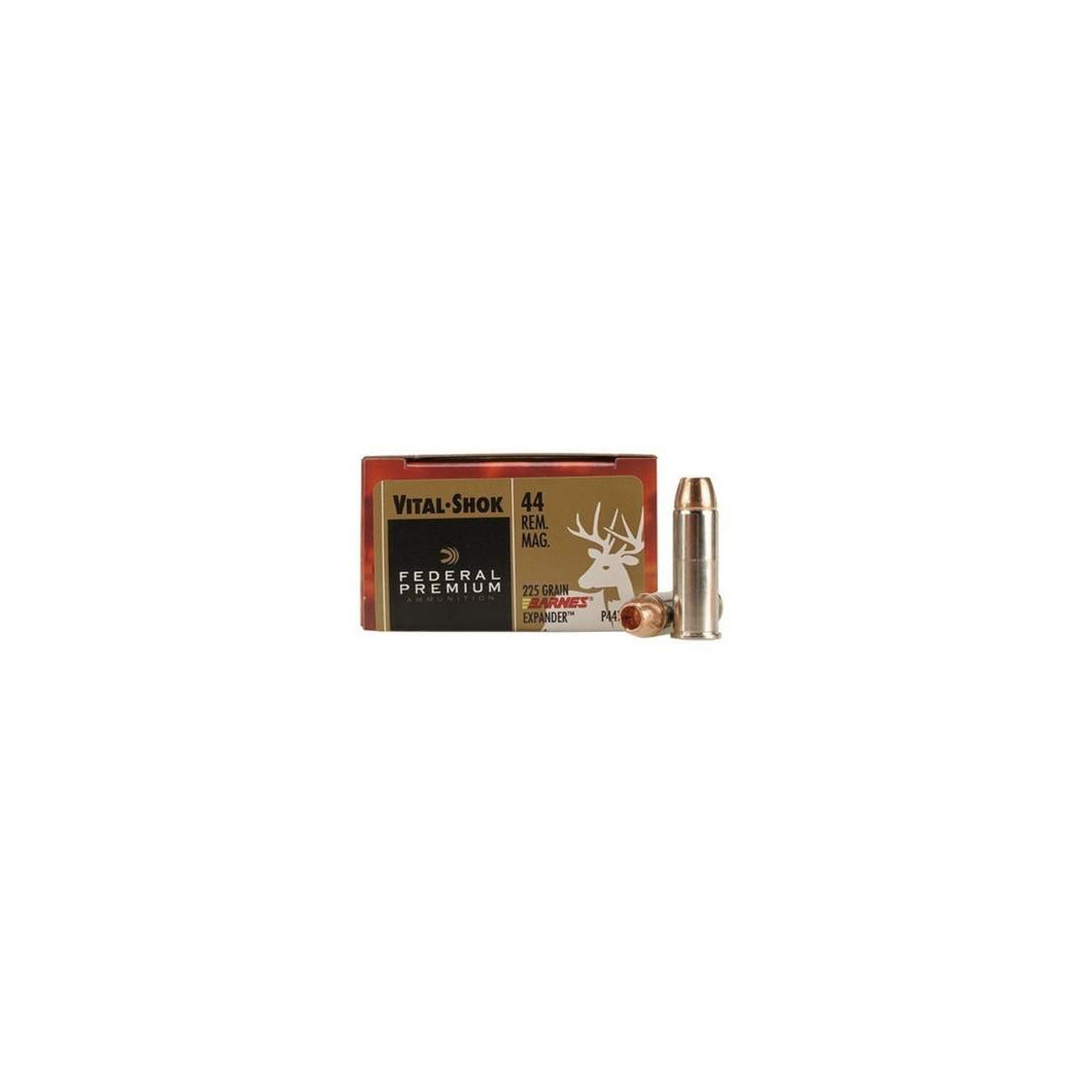 Federal 44 Magnum Ammunition Vital-Shok P44XB1 225 Grain Barnes XPB Hollow Point Lead-Free 20 rounds - Image 2