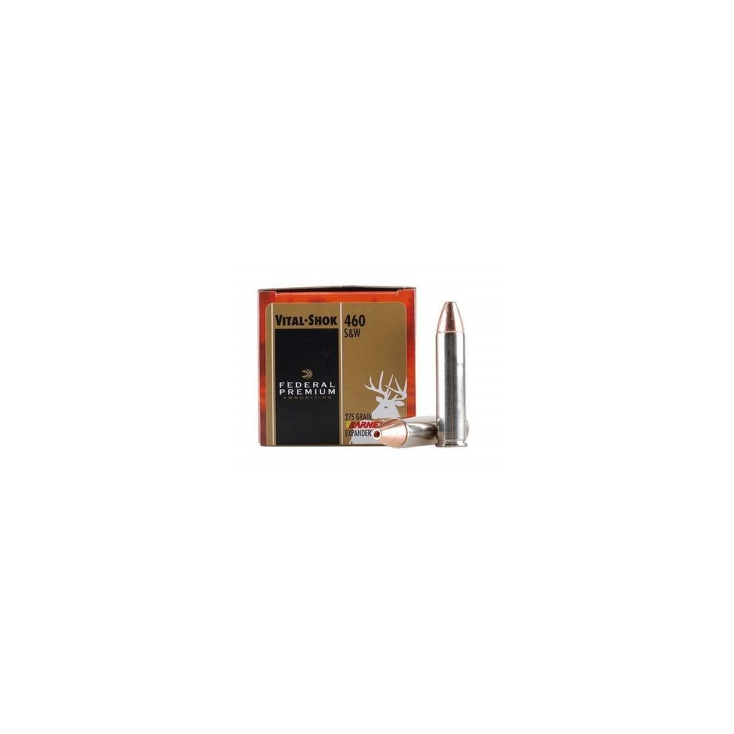 Federal 460 S&W Magnum Ammunition Premium Vital-Shok P460XB1 275 Grain Barnes XPB Hollow Point Lead-Free 20 rounds - Image 2