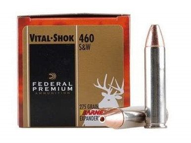 Federal 460 S&W Magnum Ammunition Premium Vital-Shok P460XB1 275 Grain Barnes XPB Hollow Point Lead-Free 20 rounds
