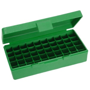 MTM AMMO BOX 45ACP/40SW/10MM - 50-ROUNDS FLIP TOP STYLE GREEN