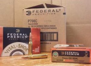 Federal 7mm-08 Vital-Shok P708C 140 gr Barnes Triple Shok Lead-Free 20 rounds