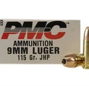 PMC 9mm Ammunition Bronze PMC9B 115 Grain Jacketed Hollow Point 50 rounds
