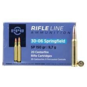 Prvi PPU 30-06 Springfield Ammunition PP30061 150 Grain Soft Point 20 Rounds