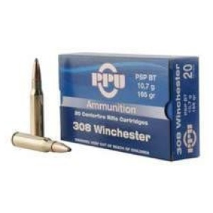 Prvi PPU 308 Win Ammunition PP3082 165 Grain Pointed Soft Point Boat Tail 20 Rounds