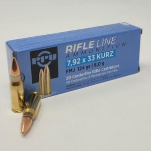 Prvi PPU 7.92x33mm Kurz Mauser Ammunition PP7K 124 Grain Full Metal Jacket 20 rounds